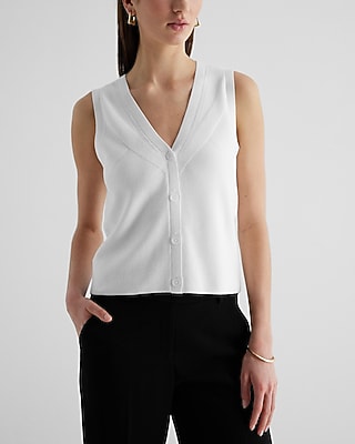 Ribbed Sweater Vest Cardigan