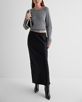 Fuzzy Knit Crew Neck Sweater