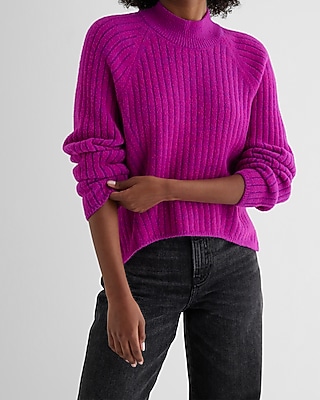 Ribbed Mock Neck Long Sleeve Sweater