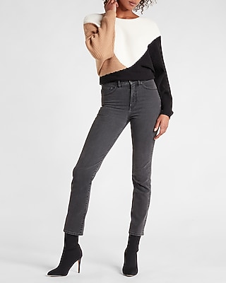 Color Block Ribbed Dolman Sleeve Sweater