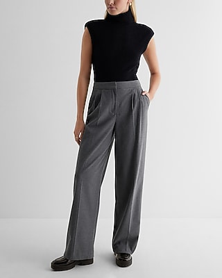 Plush Knit Turtleneck Cap Sleeve Sweater Black Women's XL