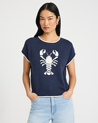 Lobster Crew Neck Short Sleeve Sweater