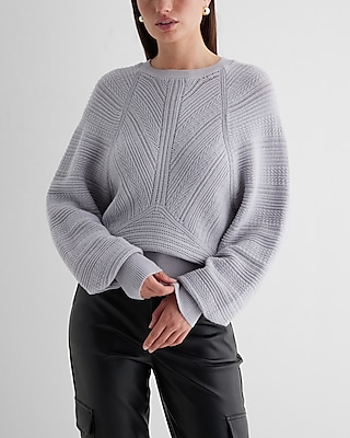 Open Stitch Crew Neck Sweater