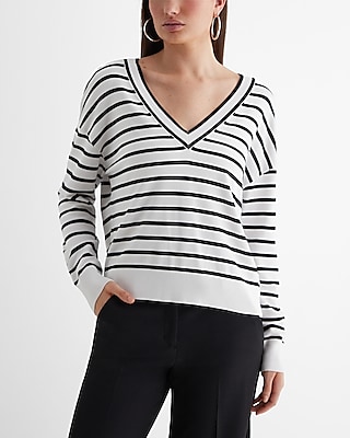 Reversible Striped Silky Soft Sweater Multi-Color Women's M