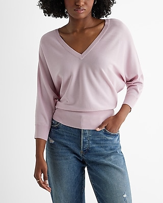 V-Neck Banded Bottom Soho Sweater Women