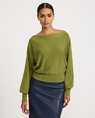 Fitted Off The Shoulder Dolman Sweater in Silky Soft