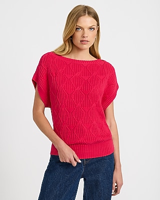 Lightweight Cotton Boat Neck Dolman Sleeve Sweater