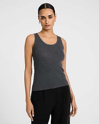 Ribbed Scoop Neck Sweater Tank