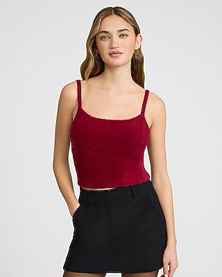 Fuzzy Cropped Sweater Cami
