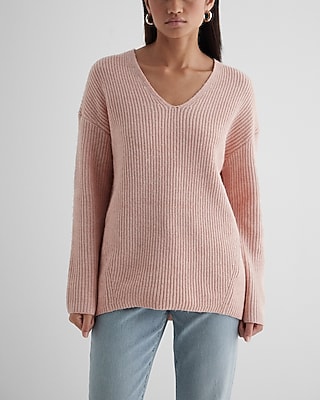 London V-Neck Oversized Sweater Black Women's L