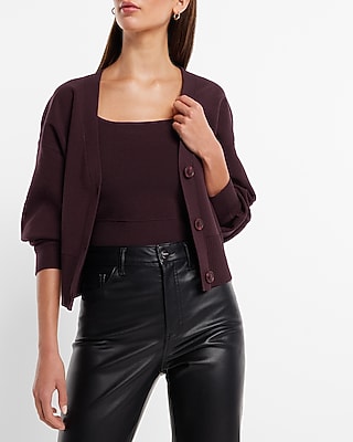 V-Neck Dolman Sleeve Cardigan