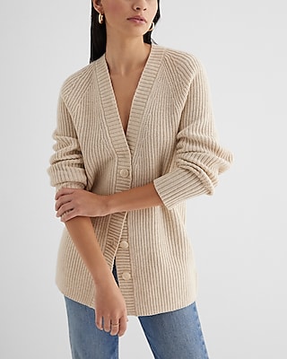 London Button Front Cardigan Neutral Women's S