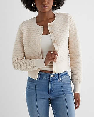 Textured Velvet Novelty Button Cardigan