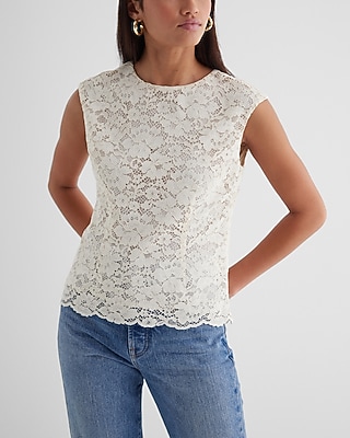 Lace Crew Neck Cap Sleeve Gramercy Top