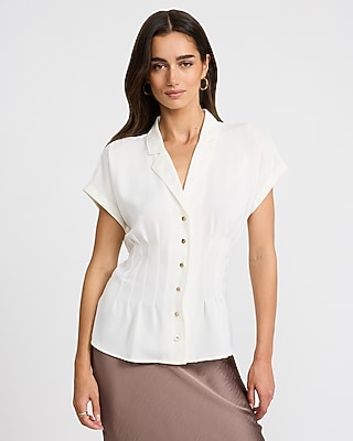 Pleated Waist Short Sleeve Shirt