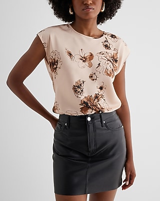 Satin Floral Crew Neck Gramercy Tee