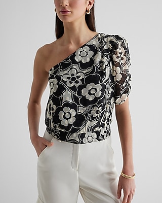 Floral One Shoulder Banded Bottom Top