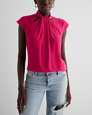 Twist High Neck Gramercy Tee Pink Women's XS