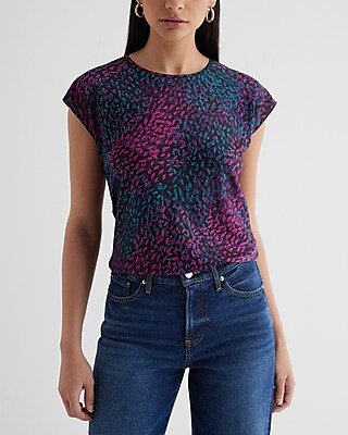 Satin Printed Crew Neck Gramercy Tee