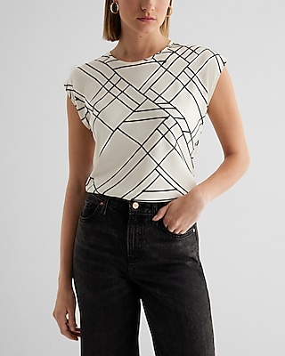 Satin Printed Crew Neck Gramercy Tee