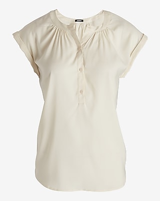 Gathered Half Button Up Gramercy Tee Women