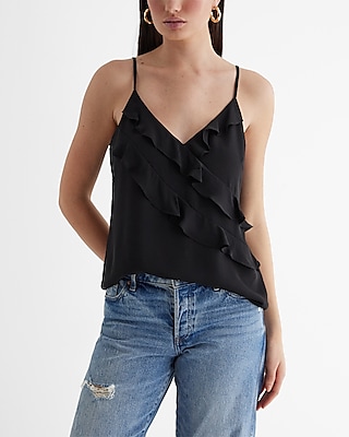 V-Neck Ruffle Front Downtown Cami Women's