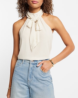 Tie Neck Halter Sleeveless Top