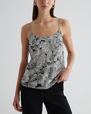 Satin Floral Scoop Neck Downtown Cami