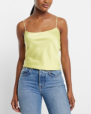 Satin Scoop Neck Downtown Cami Yellow Women's XL