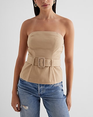 Strapless Belted Corset Tube Top