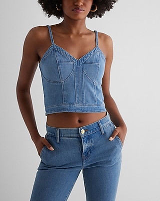 Denim Crop Corset Top