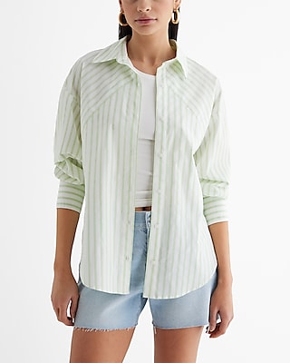 Striped Boyfriend Portofino Shirt Multi-Color Women's L