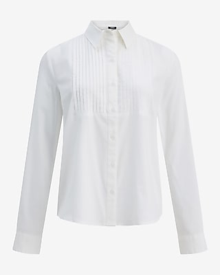 Stretch Cotton Poplin Pintuck Portofino Shirt