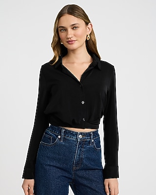 Long Sleeve Tuck Front Shirt