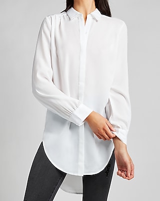 Pleated Shoulder Relaxed Tunic Portofino Shirt