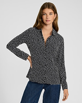 Satin Polka Dot Portofino Shirt