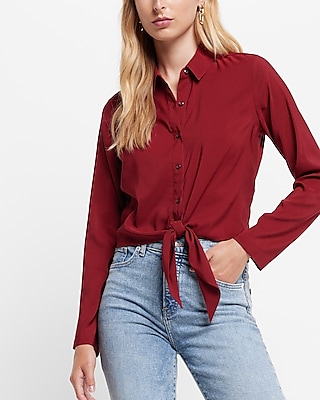 Tie Front Relaxed Portofino Shirt