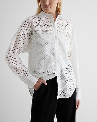 Eyelet Button Up Shirt
