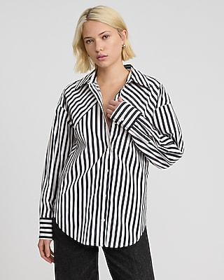 Poplin Striped Boyfriend Portofino Shirt