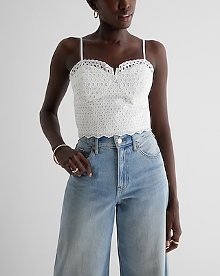 Eyelet Sweetheart Neckline Cami