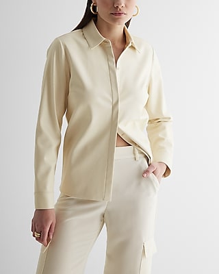 Faux Leather Relaxed Portofino Shirt