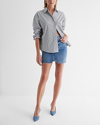Poplin Striped Boyfriend Portofino Shirt