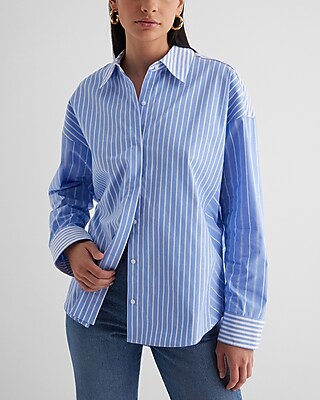 Poplin Striped Boyfriend Portofino Shirt