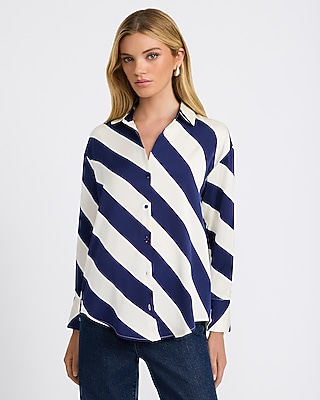 Silky Striped Long Sleeve Shirt