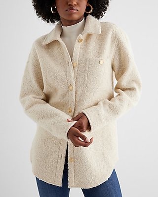 Teddy Novelty Button Shacket