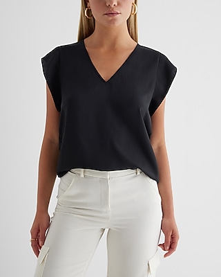 V-Neck Flutter Sleeve Gramercy Tee