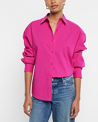 Poplin Boyfriend Portofino Shirt Pink Women's M
