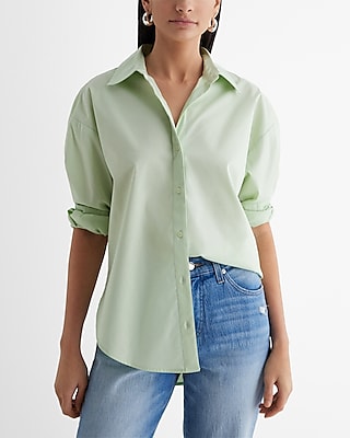 Stretch Cotton Poplin Oversized Shirt
