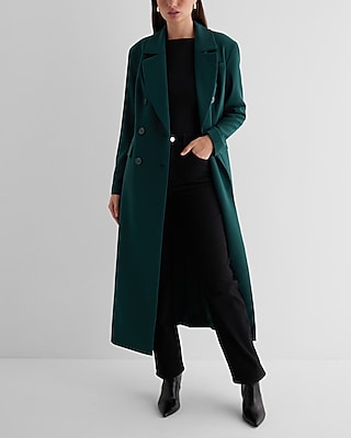 Maxi Buttoned Trench Coat Green Women's M