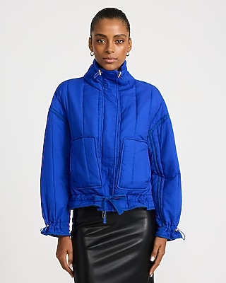 Quilted Drawstring Hem Jacket